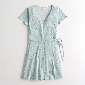 Hollister Blue Floral Wrap Dress